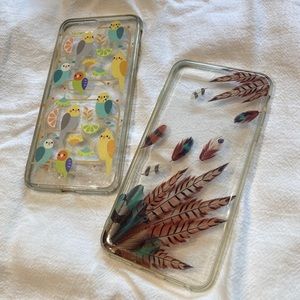 Two iPhone 7 Plus cases - birds and feathers